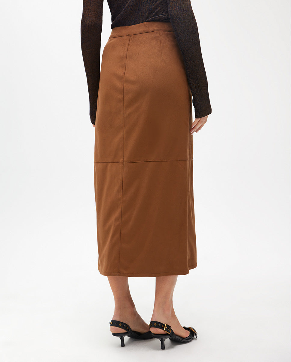 Midi Suede Pencil Skirt
