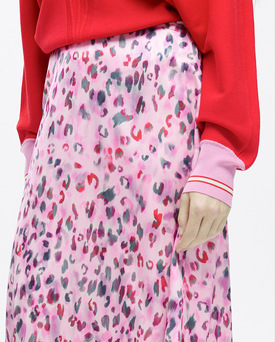 Animal Print A-line Midi Skirt