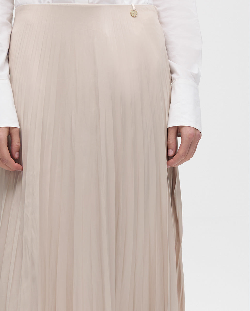 Waxed Effect Pleated Skirt
