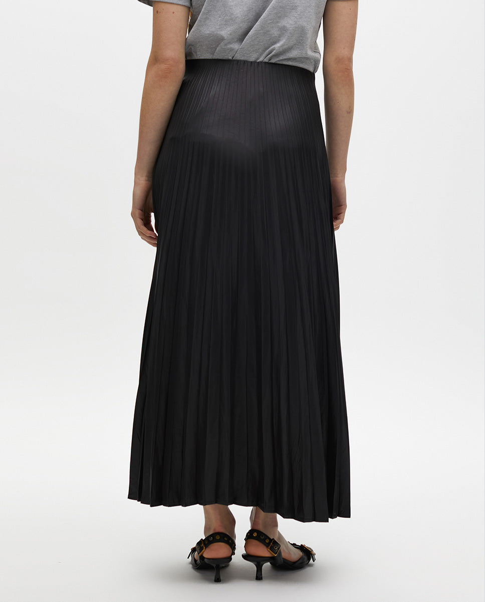 Waxed Effect Pleated Skirt