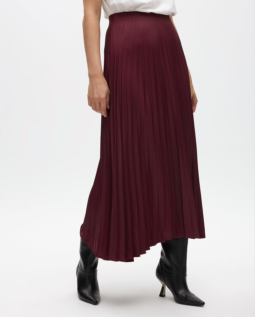 Waxed Effect Pleated Skirt