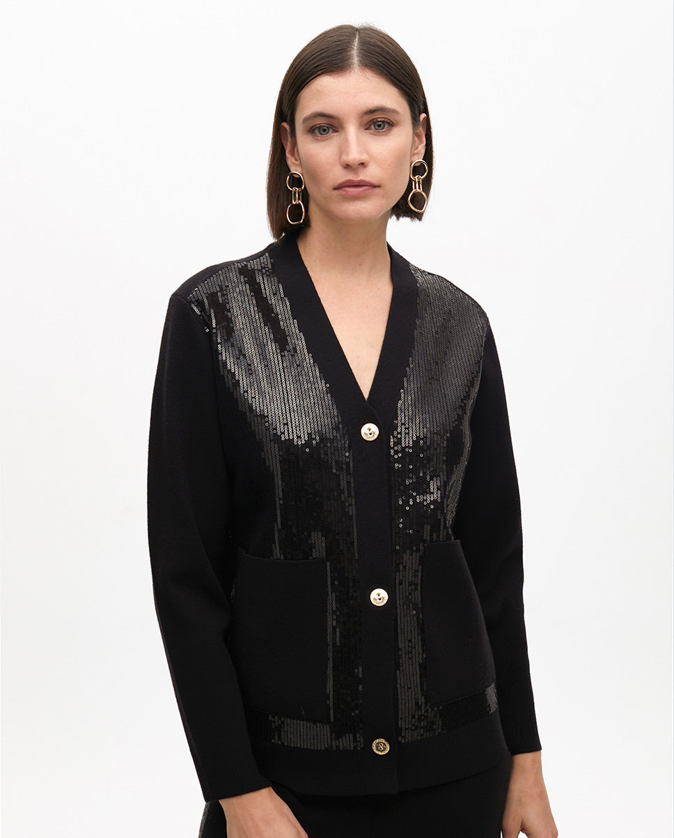 Sequin Detail Knit Cardigan