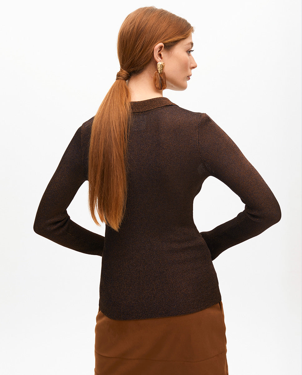 Fitted Sweater with Shiny Lurex