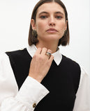 Combined Sweater with Poplin