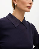 Puff Sleeve Polo Neck Sweater