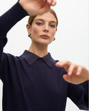 Puff Sleeve Polo Neck Sweater