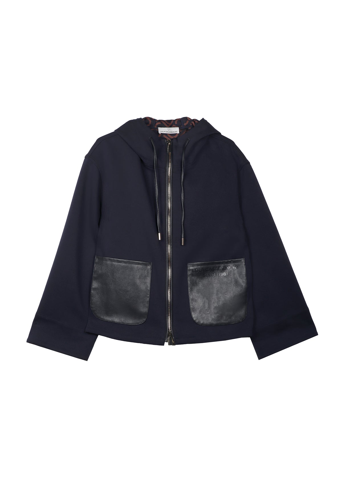 PU sweatshirt with pockets