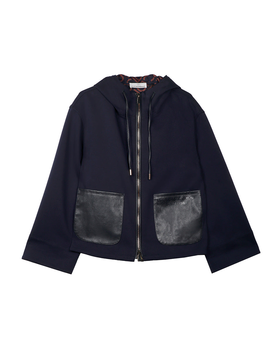 PU sweatshirt with pockets