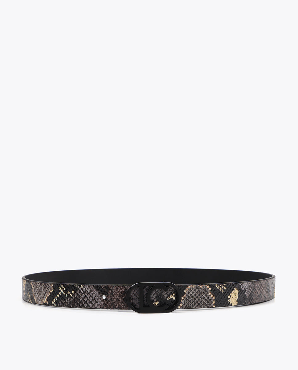 Reversible Animal Print Belt Pack with Interchangeable Buckle