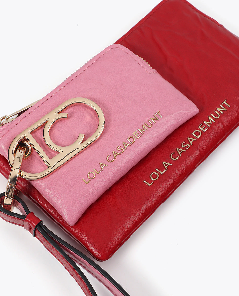 Bicolor Wallet with Oval Logo