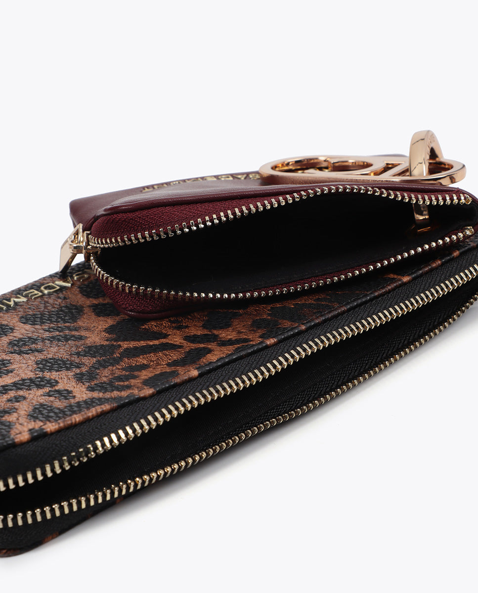 Bicolor Wallet with Oval Logo