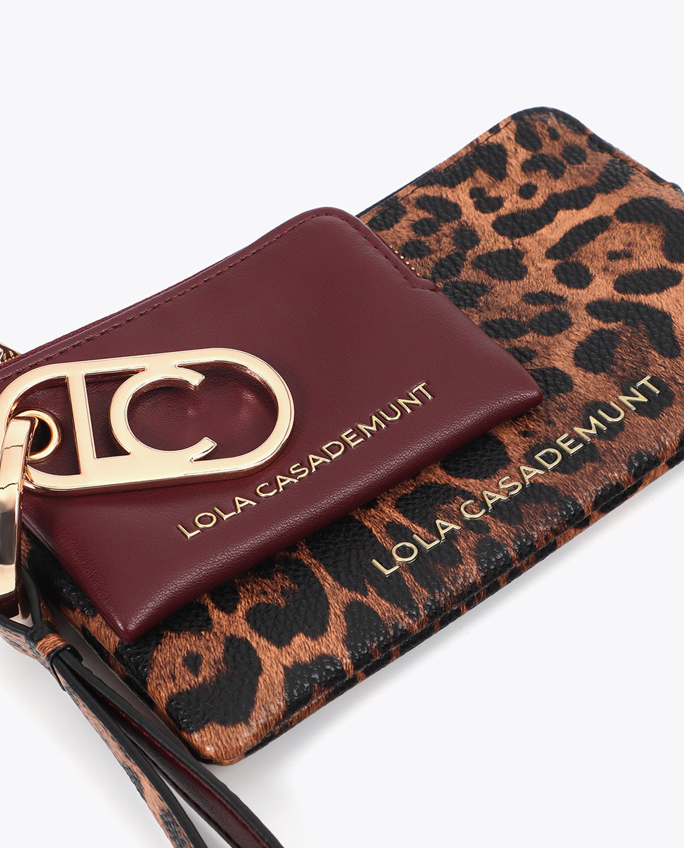 Bicolor Wallet with Oval Logo
