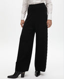 Straight Fit Trousers with Side Studs