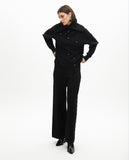 Straight Fit Trousers with Side Studs