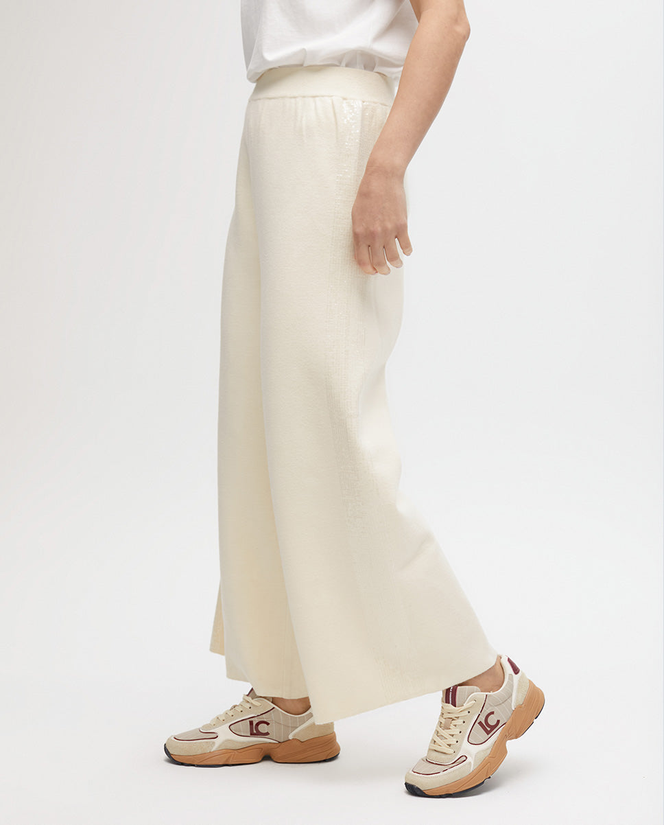 Sequined Side Knit Pants