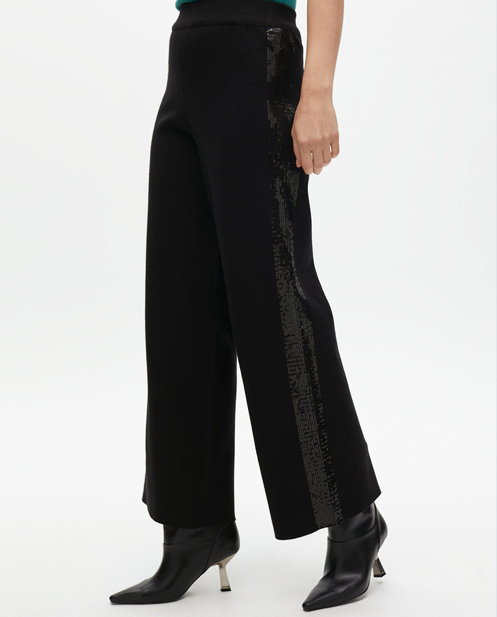 Sequined Side Knit Pants