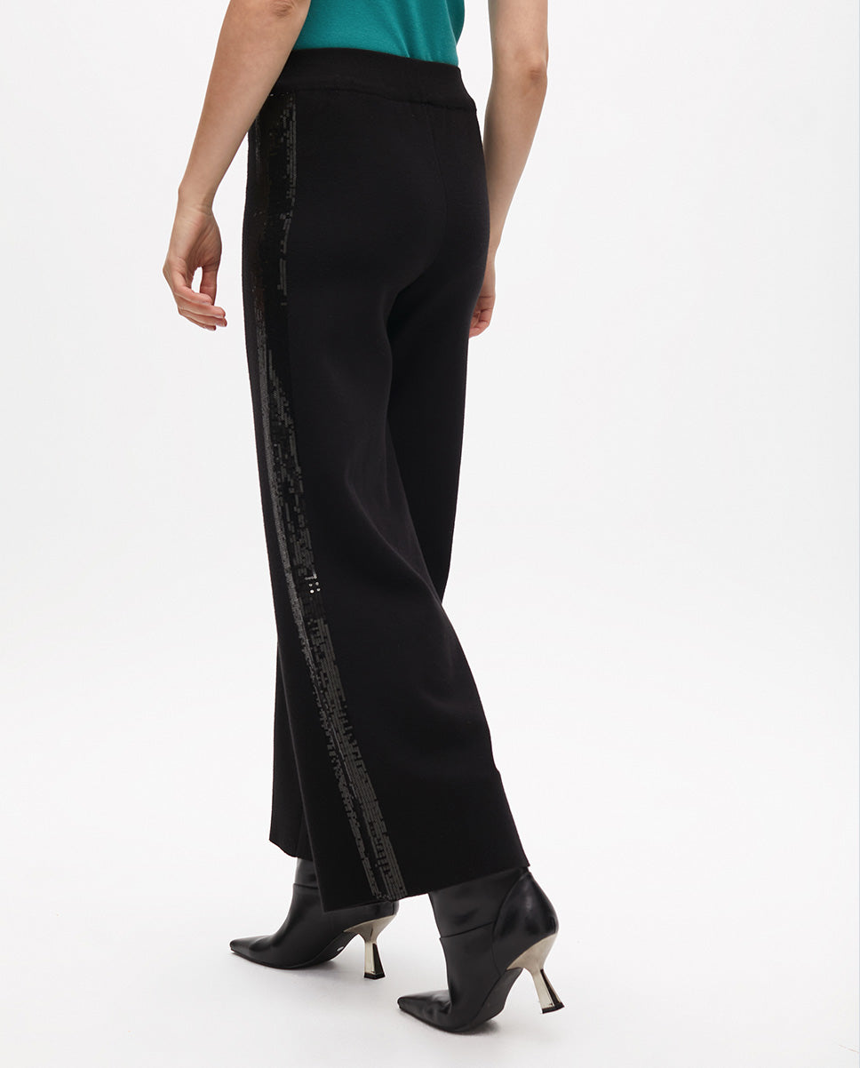 Sequined Side Knit Pants