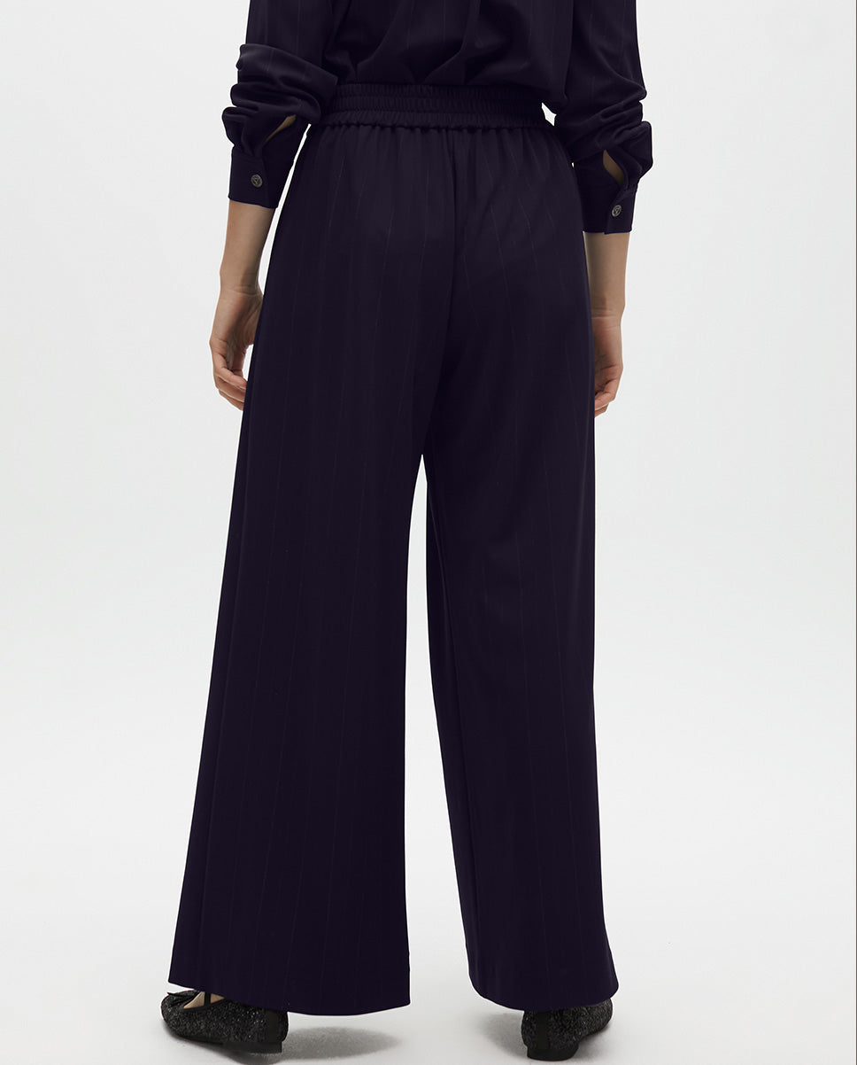 Pinstripe Lamé Pleat Trousers