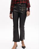 Leather Effect Zip Trousers