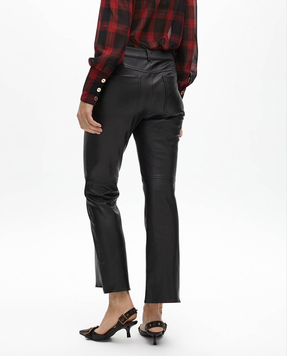 Leather Effect Zip Trousers