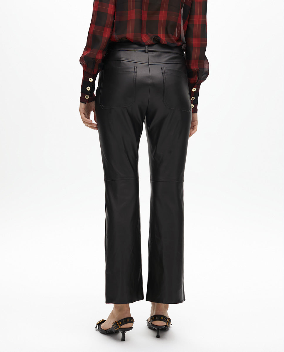 Leather Effect Zip Trousers