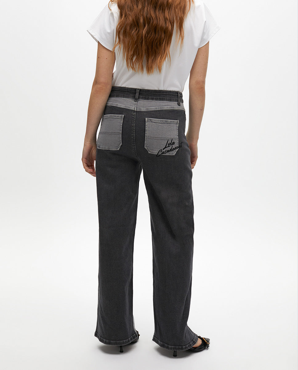 Bicolor Wideleg Jeans