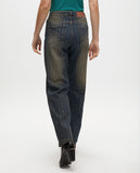 Worn Wideleg Jeans with Copper Details