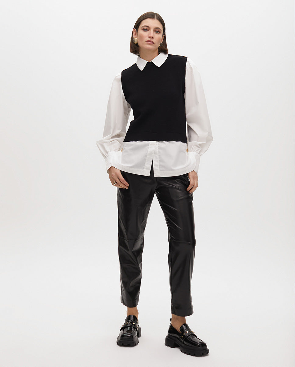 Faux Leather Jogger Pants