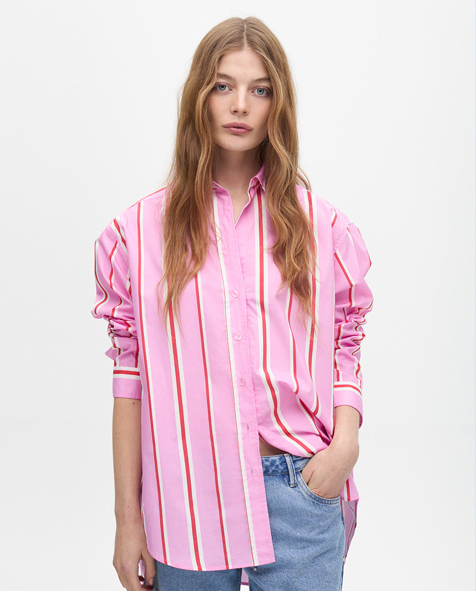 Striped Oversize Poplin Shirt