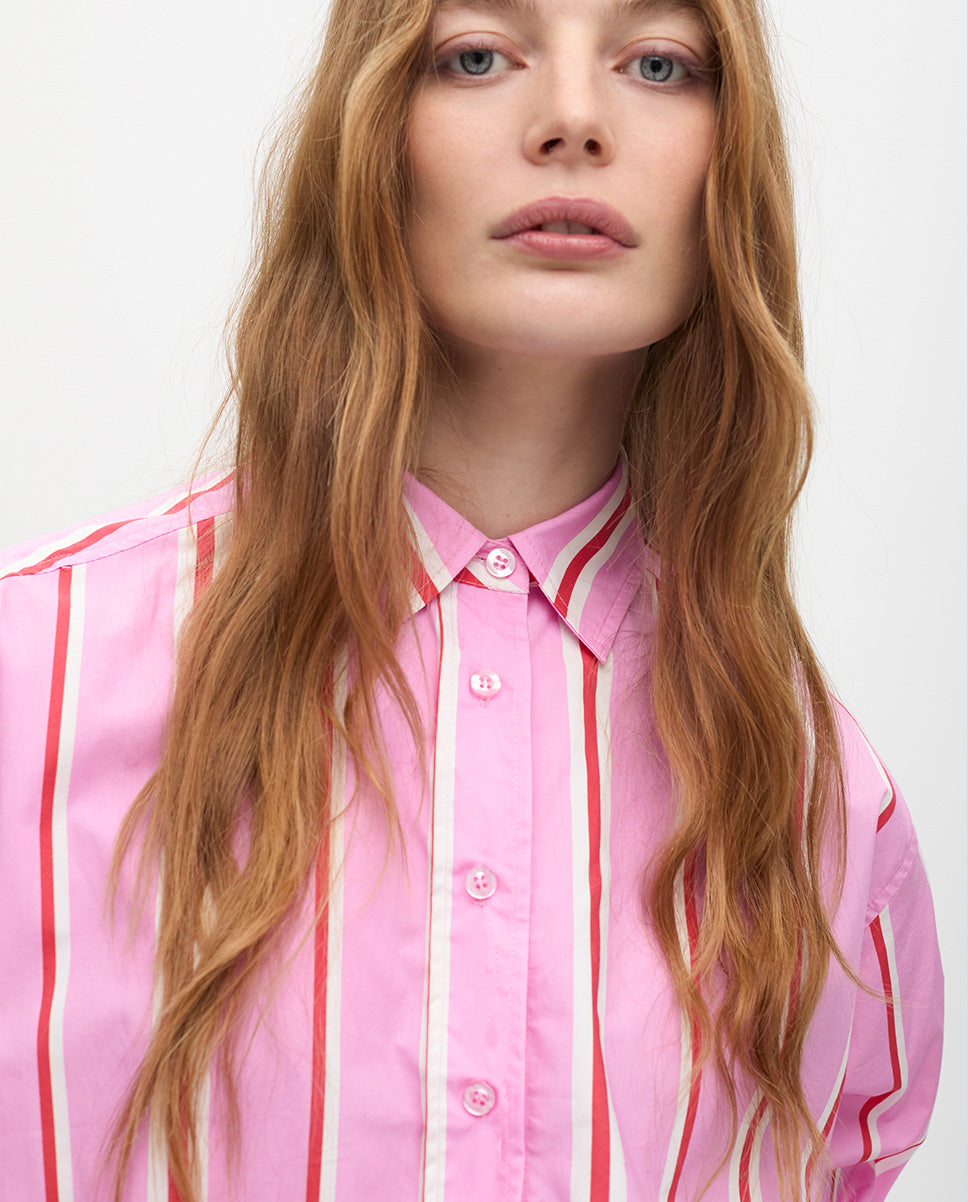 Striped Oversize Poplin Shirt