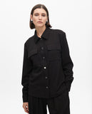 Lamé Pinstripe Shirt with Pockets