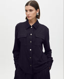 Lamé Pinstripe Shirt with Pockets