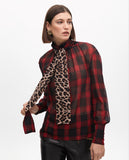 Bow Tie Animal Print and Tartan Shirt