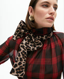 Bow Tie Animal Print and Tartan Shirt