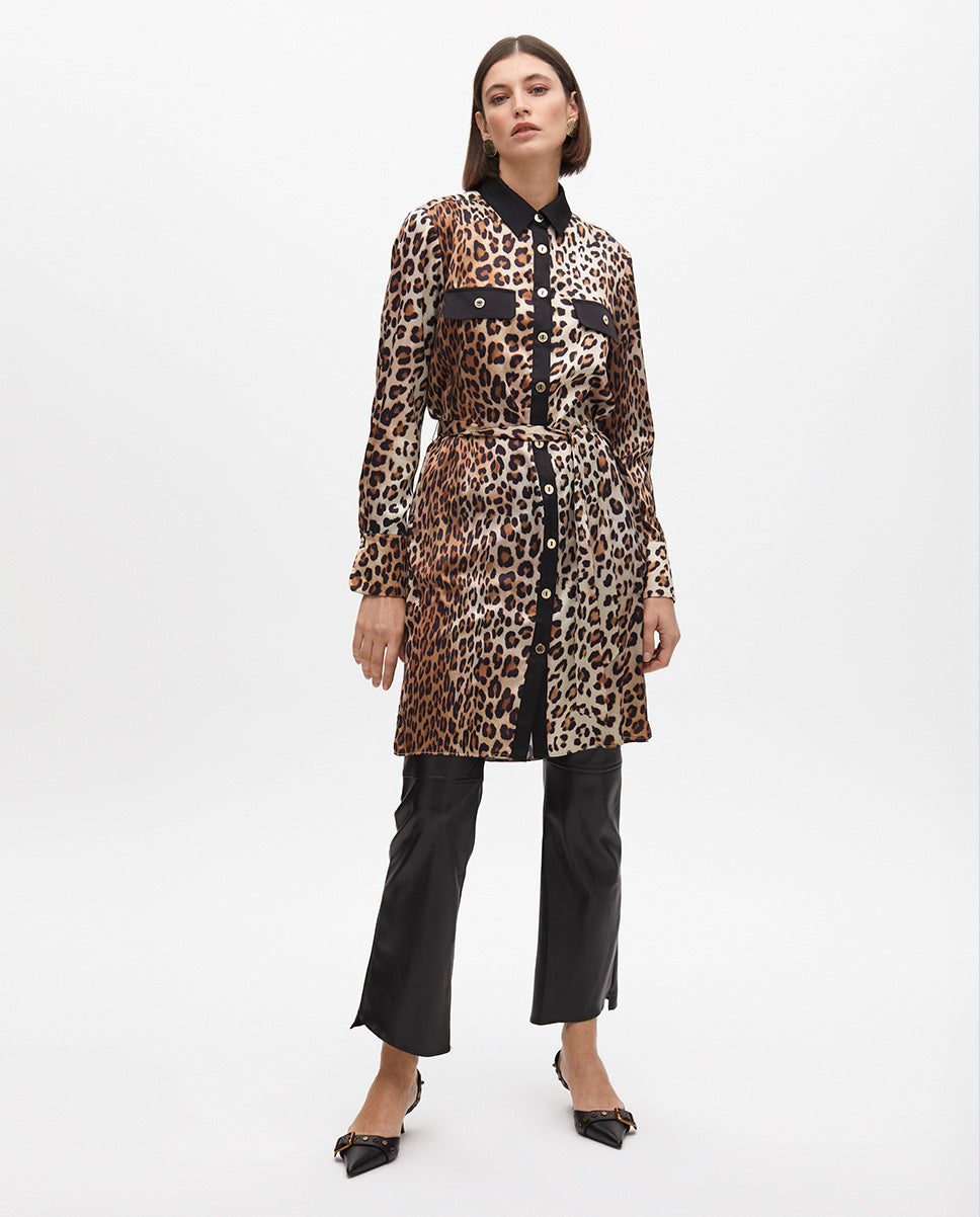Animal Print Tunic with Pocket Details