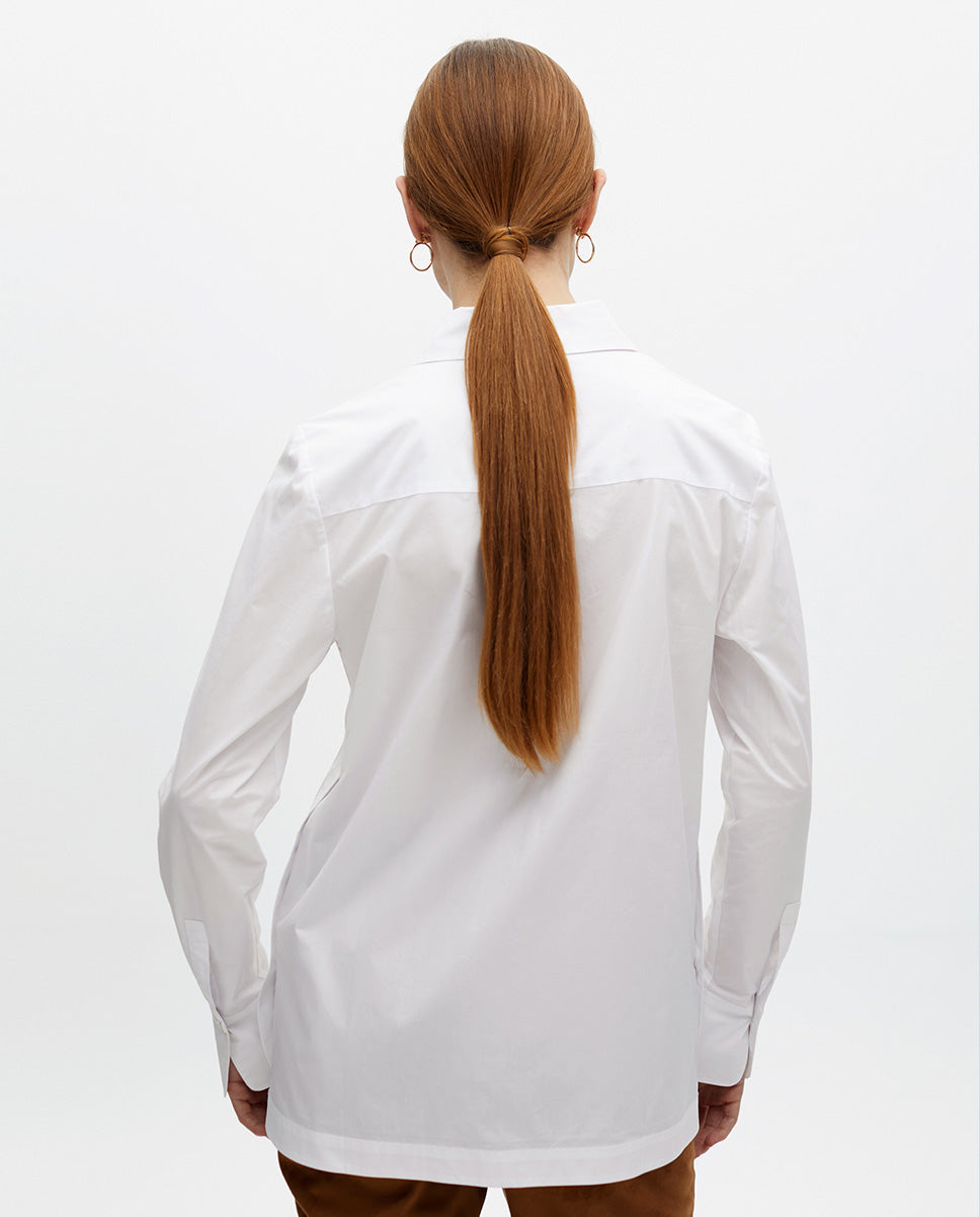 Oversize Poplin Shirt with Button Details