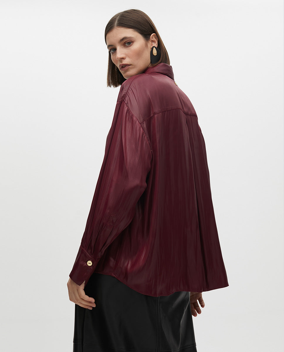 Waxed Effect Oversize Shirt