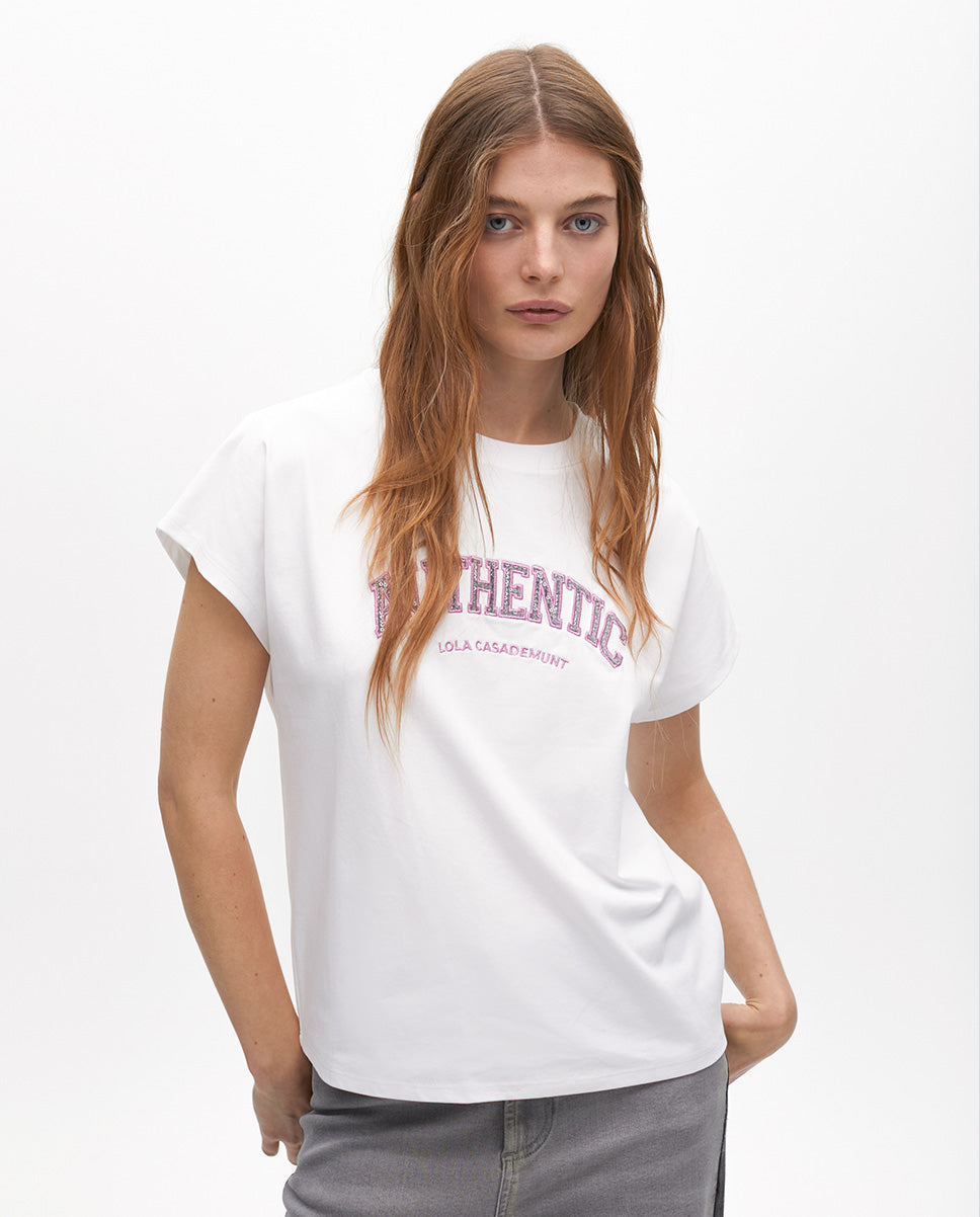 Positional Print Sleeveless T-Shirt