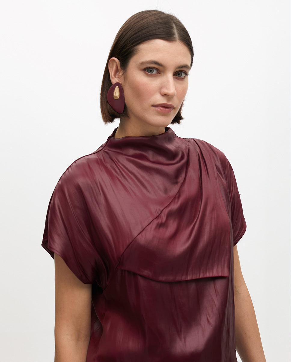 Draped Sleeve Detail Top