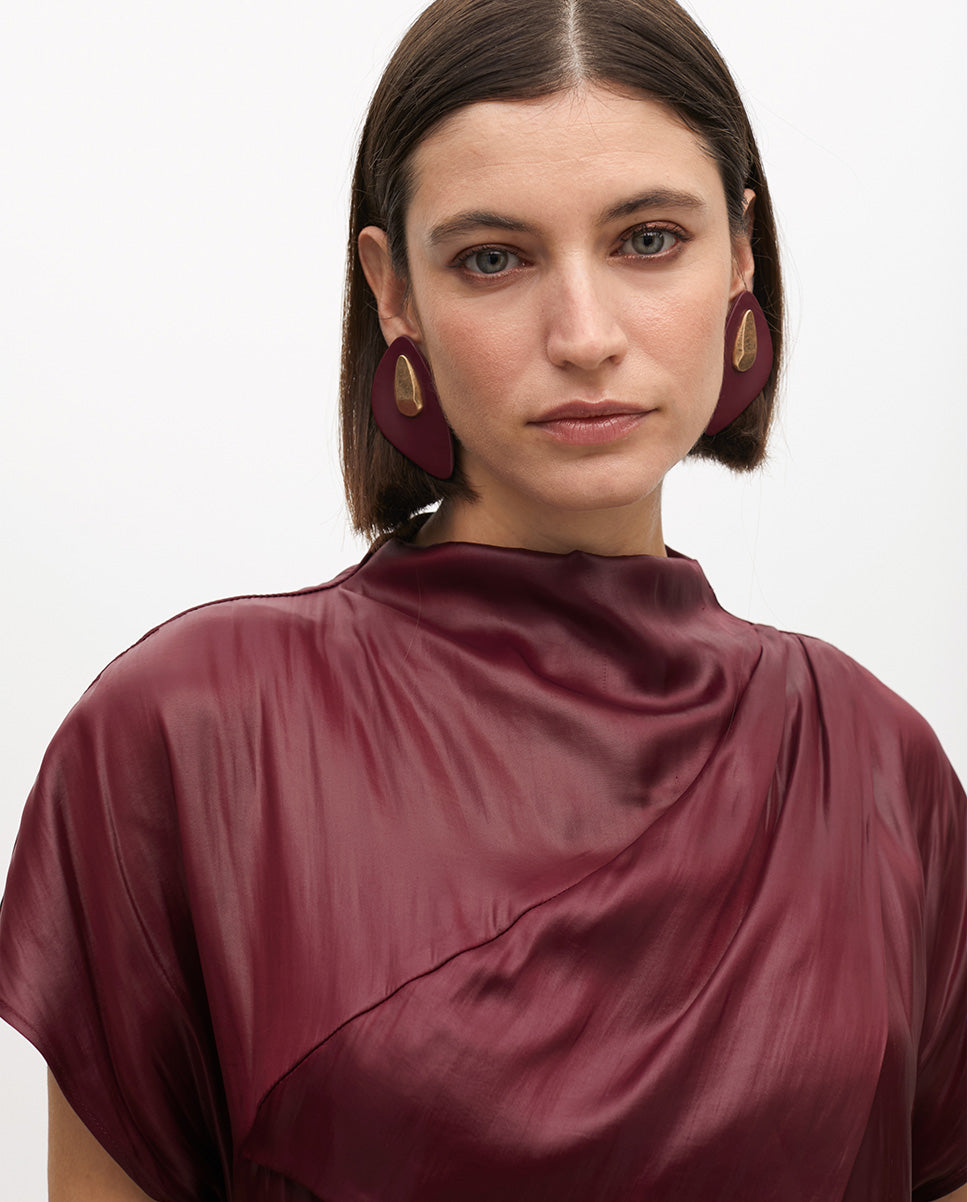 Draped Sleeve Detail Top