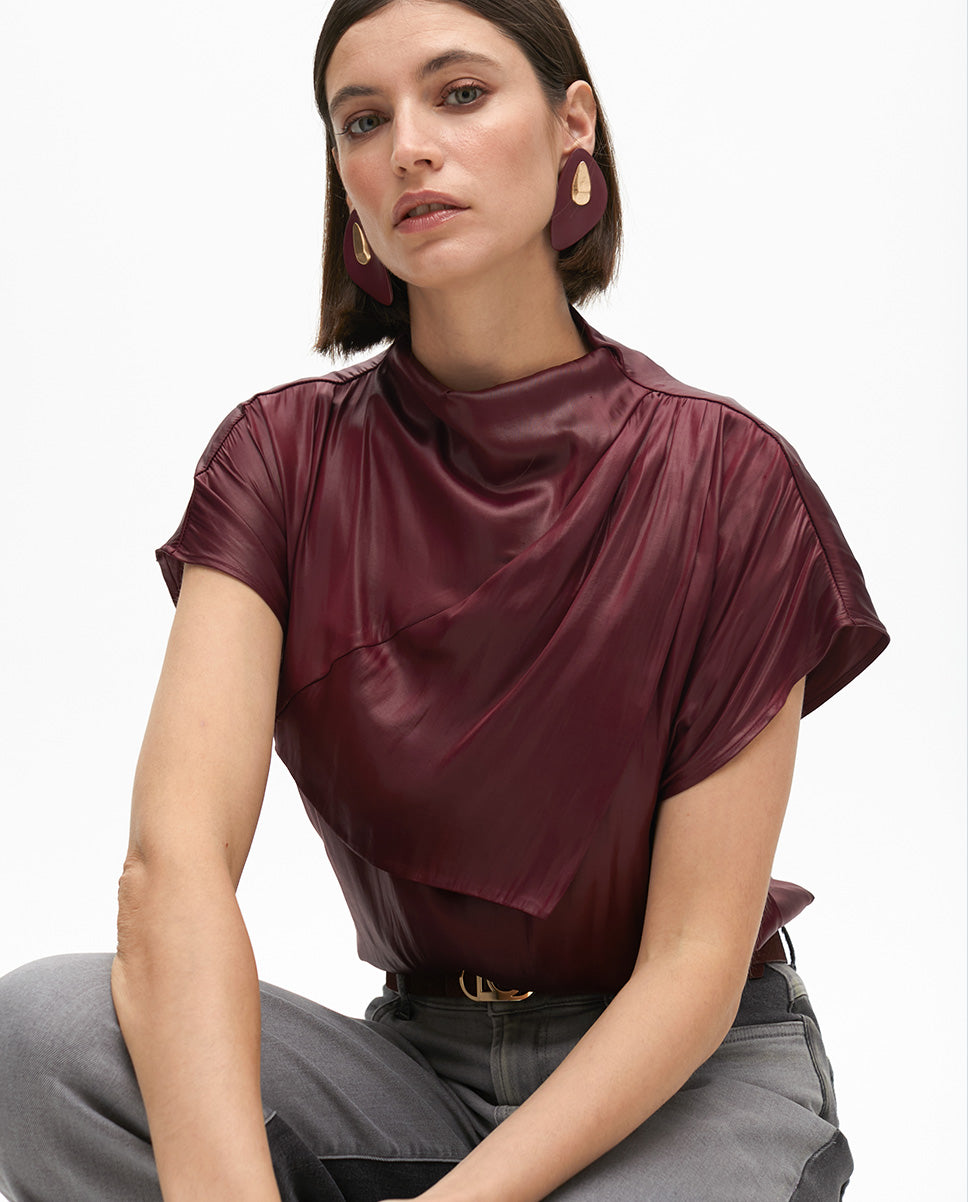 Draped Sleeve Detail Top