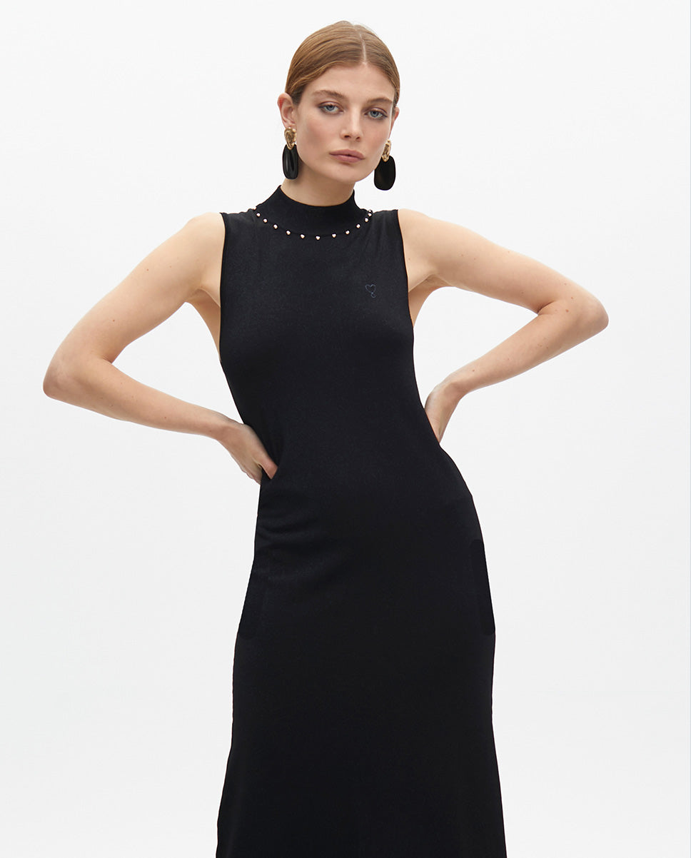 Halter Neck Lurex Knit Dress