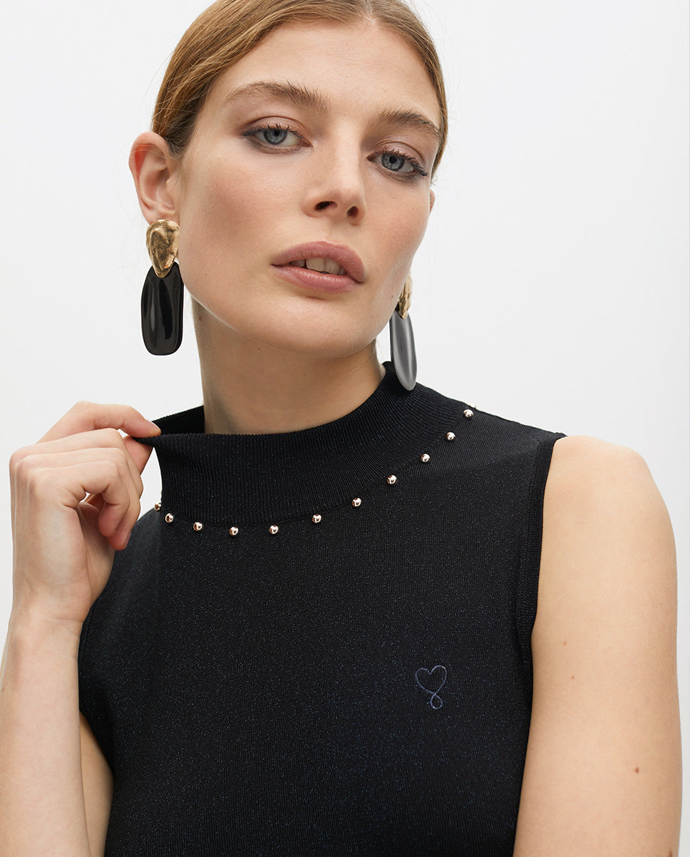 Halter Neck Lurex Knit Dress