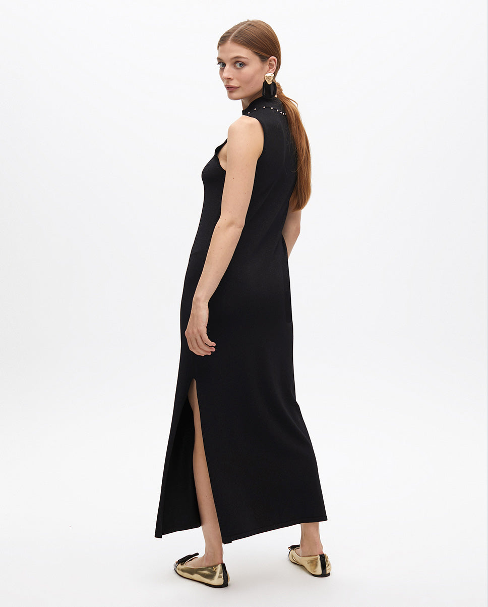 Halter Neck Lurex Knit Dress