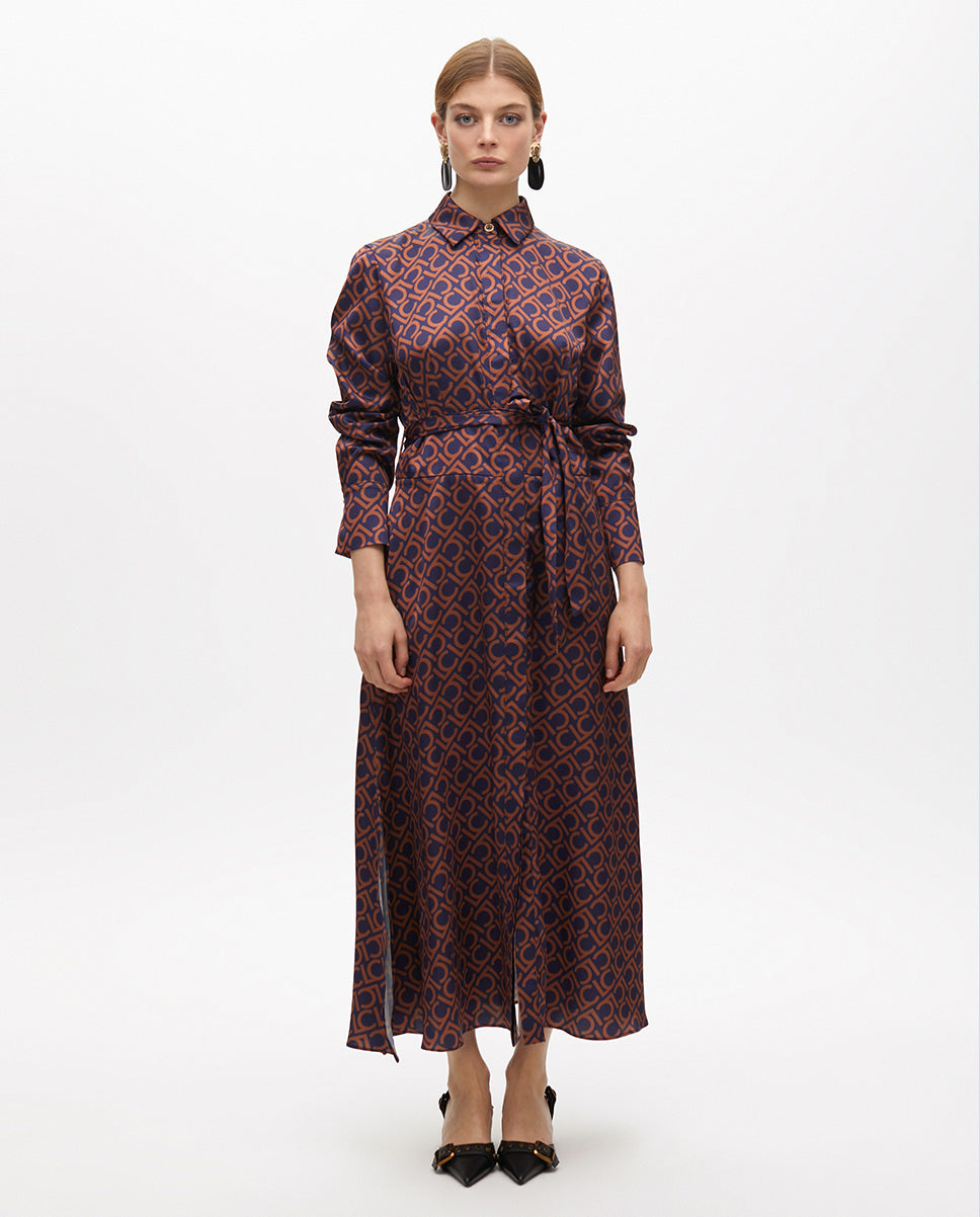 Logo Printed Shirt Dress