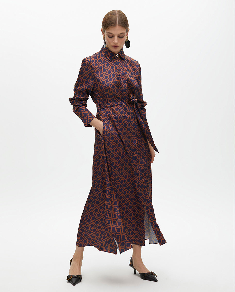 Logo Printed Shirt Dress
