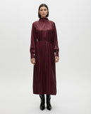 High Neck Dress with Waxed Effect Belt