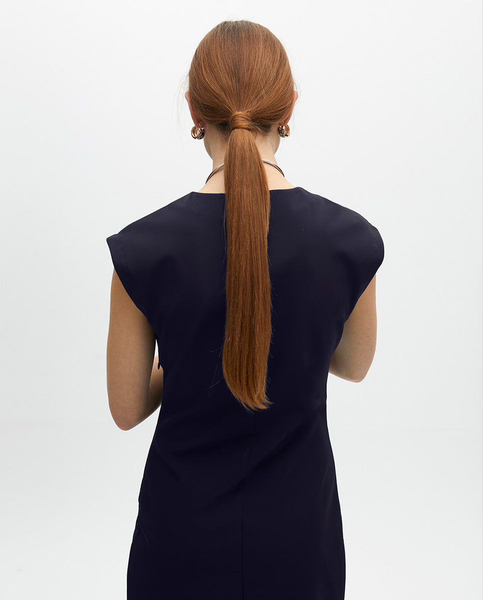 Fitted Technical Fabric Midi Dress