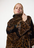 lf2601018-Long leopard print fur coat-Brown-Black