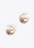lf2603002-Personalized hoop earrings with animal logo finished texture-Gold